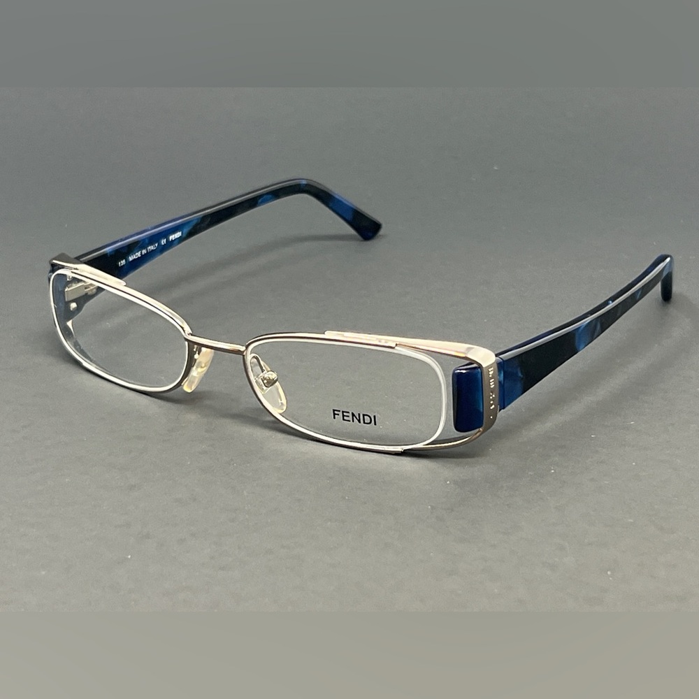 Fendi F764 036 Light Gunmetal 50mm Women's Oval Eyeglasses Clear Demo Lens NEW